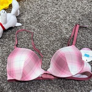 🫜Arizona Jean Company Pink Plaid Bra